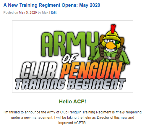On This Week: ACP Training Regiments Reforms