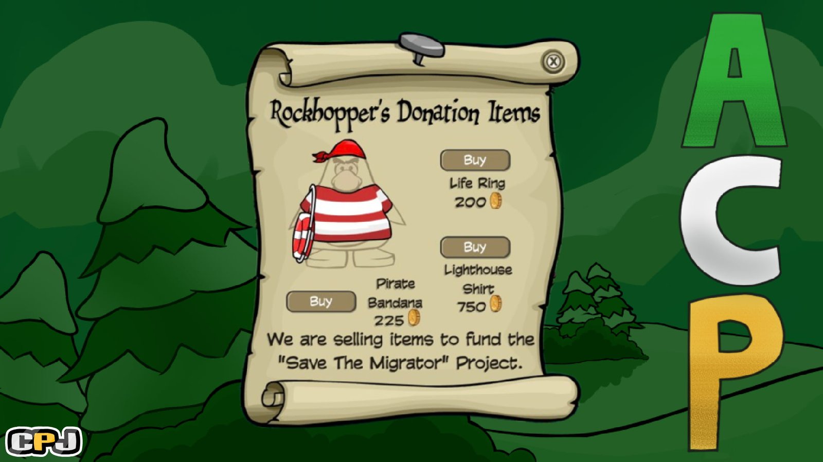 CPJourney Cheats: Rockhopper’s Donation Items Tracker [Week 4]