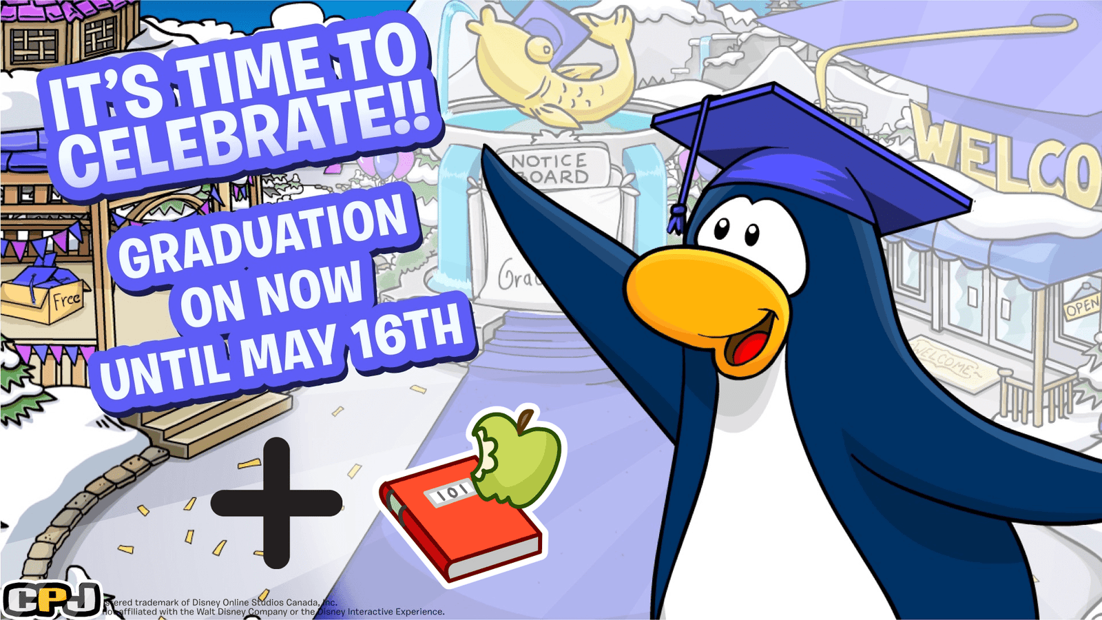 Club Penguin Journey: Text Book Pin Tracker + Graduation Mini-Event Party Guide